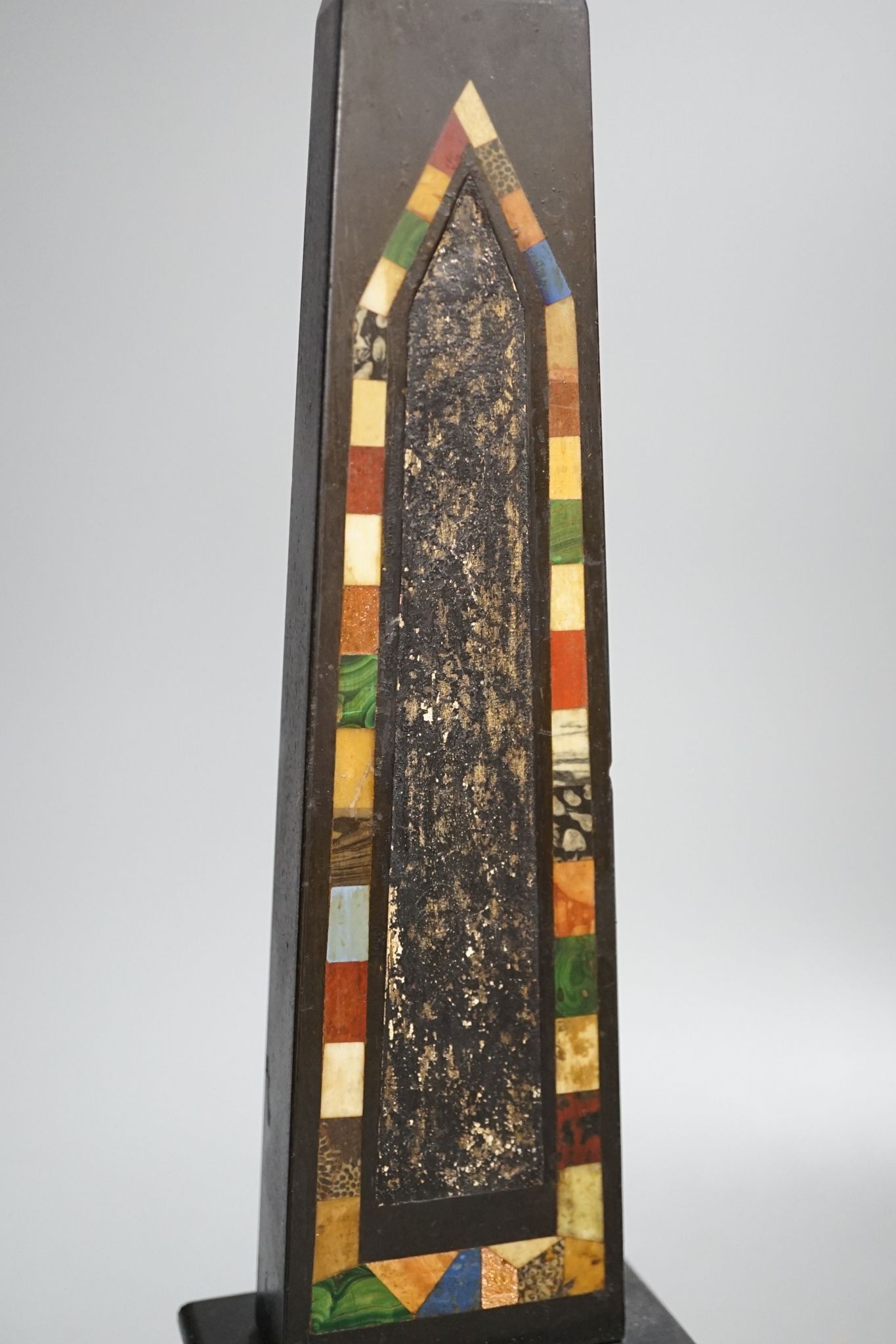 A pietra dura obelisk (a.f.) 40cm